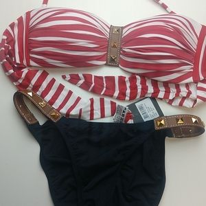 Despi Red and White Brazilian Bikini size small